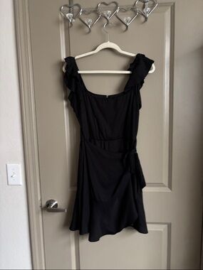 Trixxi Black Ruffle Sleeve Mini Dress